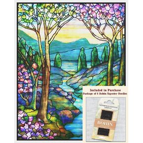 Orenco Originals Mountain Stream Flowers Inspired Louis Comfort Tiffany Counted Cross Stitch Pattern