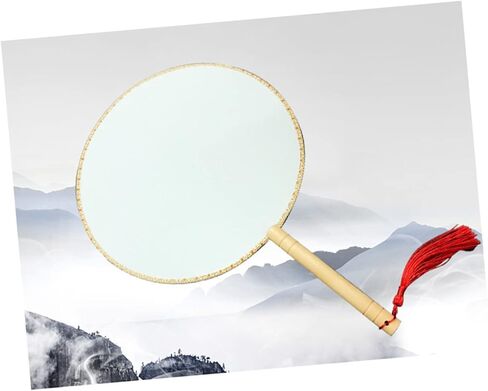 Artibetter Flant Fan للطلاء DIY والتطريز Wooden Handle Creative Craft Fan للبالغين للأصدقاء والعائلة تصميم متينة للاستخدام على المدى الطويل in Saudi Arabia