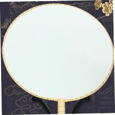 Artibetter Flant Fan للطلاء DIY والتطريز Wooden Handle Creative Craft Fan للبالغين للأصدقاء والعائلة تصميم متينة للاستخدام على المدى الطويل in Saudi Arabia