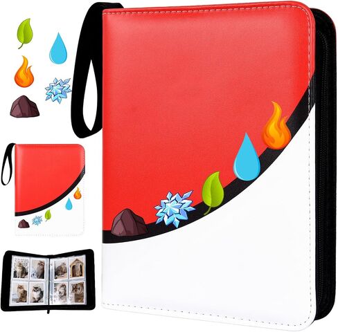 Card Collection Binder, 400 Pockets Trading Card Album with Sticker, Card Folder for TCG Sports Cards in Saudi Arabia