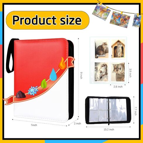 Card Collection Binder, 400 Pockets Trading Card Album with Sticker, Card Folder for TCG Sports Cards in Saudi Arabia