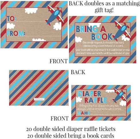 Amanda Creation Baby Under Construction Boy Baby Shower Party Bundle Includes 20 each of Invitations with Envelopes + 4 Different Sizes of Decorative Stickers, Diaper Tickets & Bring a Book Cards in Saudi Arabia