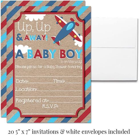 Amanda Creation Baby Under Construction Boy Baby Shower Party Bundle Includes 20 each of Invitations with Envelopes + 4 Different Sizes of Decorative Stickers, Diaper Tickets & Bring a Book Cards in Saudi Arabia