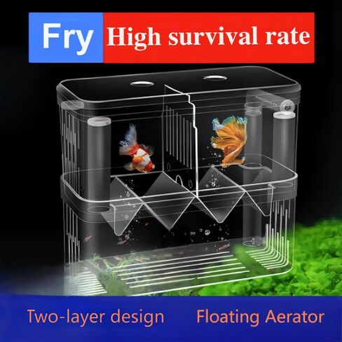 Aquarium Fish Breeder Box Hatchery Incubator,Multi-Functional Acrylic Breeder Isolation Box Hatching Incubator Box for Fish Fry Betta Fish Shrimp and Little Turtle in Saudi Arabia