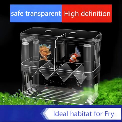 Aquarium Fish Breeder Box Hatchery Incubator,Multi-Functional Acrylic Breeder Isolation Box Hatching Incubator Box for Fish Fry Betta Fish Shrimp and Little Turtle in Saudi Arabia