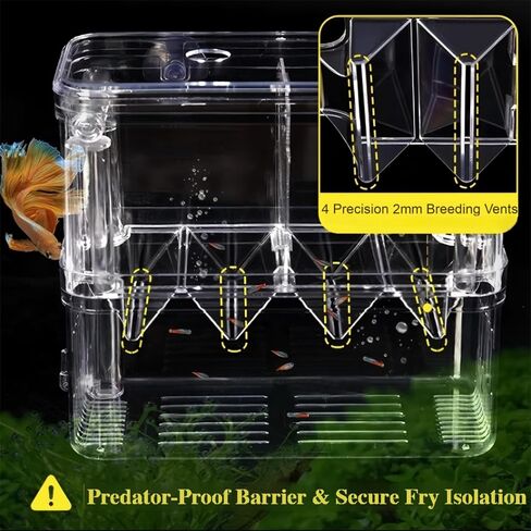 Aquarium Fish Breeder Box Hatchery Incubator,Multi-Functional Acrylic Breeder Isolation Box Hatching Incubator Box for Fish Fry Betta Fish Shrimp and Little Turtle in Saudi Arabia