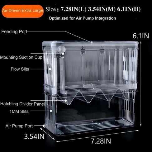 Aquarium Fish Breeder Box Hatchery Incubator,Multi-Functional Acrylic Breeder Isolation Box Hatching Incubator Box for Fish Fry Betta Fish Shrimp and Little Turtle in Saudi Arabia