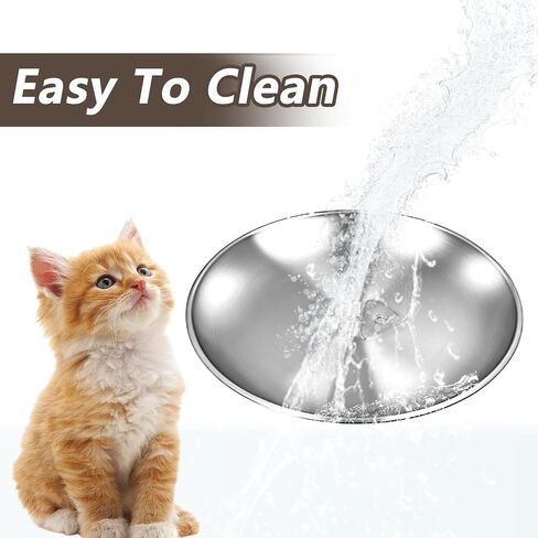 Stainless Steel Cat Dishes with Fishbone Pattern, Metal Cat Food Dishes, 6.7" Wide Whisker Friendly Cats Plates, Cute Plates with Non-Slip Pad for Indoor Cats 4 PCS in Saudi Arabia