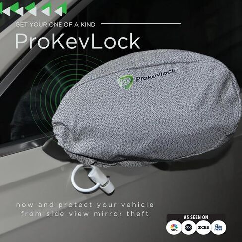 New & Improved ProKevLock Vehicle Side Mirror Covers with Lock - Anti-Theft Mirror Cover with UHMWPE & HPPE Level V - Fits all Cars, SUVs, and Most Trucks - Protection from Ice & Bird Droppings in Saudi Arabia