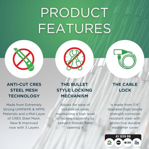 New & Improved ProKevLock Vehicle Side Mirror Covers with Lock - Anti-Theft Mirror Cover with UHMWPE & HPPE Level V - Fits all Cars, SUVs, and Most Trucks - Protection from Ice & Bird Droppings in Saudi Arabia