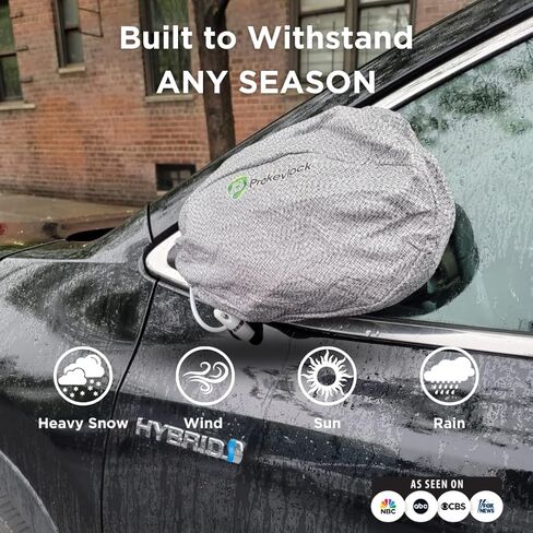 New & Improved ProKevLock Vehicle Side Mirror Covers with Lock - Anti-Theft Mirror Cover with UHMWPE & HPPE Level V - Fits all Cars, SUVs, and Most Trucks - Protection from Ice & Bird Droppings in Saudi Arabia