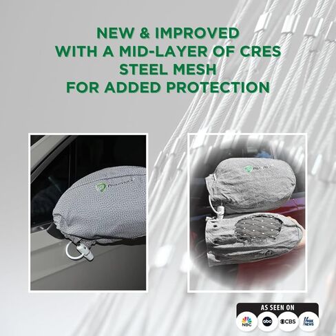 New & Improved ProKevLock Vehicle Side Mirror Covers with Lock - Anti-Theft Mirror Cover with UHMWPE & HPPE Level V - Fits all Cars, SUVs, and Most Trucks - Protection from Ice & Bird Droppings in Saudi Arabia
