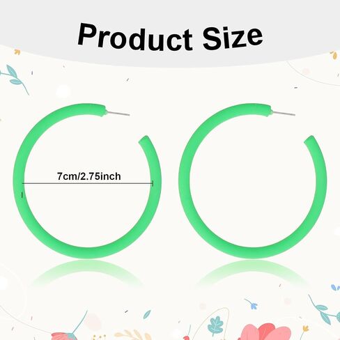 Pink Hoop Earrings Retro Neon Pink Earrings Acrylic Large Hoop Earrings 80s 90s Earrings for Women Colorful Big Hoop Statement Earring Hot Pink Lightweight Earrings for 80s Party Accessories in Saudi Arabia