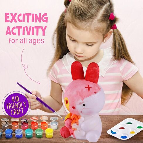 Paint Your Own Lamp kit - DIY Painting Kit, Painting Kit Arts & Crafts for Kids Ages 8-12, Art Supplies Birthday Easter Party Holiday Gift, Girls Boy Gift Ages 3 4 5 6 7 8 9 10 11 12+ (Rabbit) in Saudi Arabia