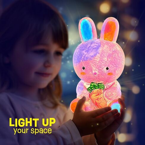 Paint Your Own Lamp kit - DIY Painting Kit, Painting Kit Arts & Crafts for Kids Ages 8-12, Art Supplies Birthday Easter Party Holiday Gift, Girls Boy Gift Ages 3 4 5 6 7 8 9 10 11 12+ (Rabbit) in Saudi Arabia