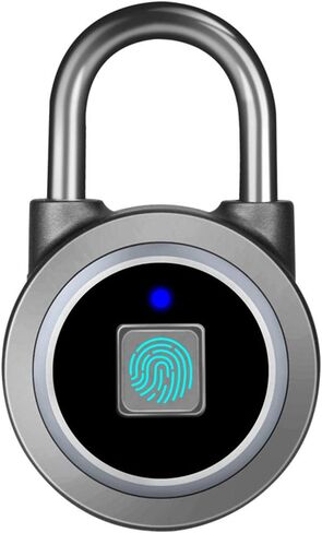 Fingerprint Padlock, Bluetooth Lock, Mobile APP, MEGAFEIS Smart Padlock with Keyless Biometric, Water Resistant, Suitable for Gym, Sports, Bike, School, Fence and Storage(Black) in Saudi Arabia
