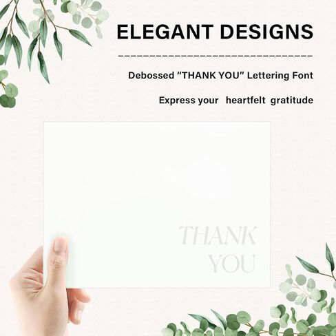 5x7 Envelopes for Invitations A7 Envelopes with Debossed Thank You Lettering Font(White, 50 Qty) in Saudi Arabia