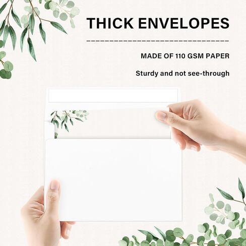 5x7 Envelopes for Invitations A7 Envelopes with Debossed Thank You Lettering Font(White, 50 Qty) in Saudi Arabia