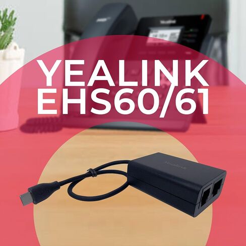 Yealink EHS60 Wireless Headset Adapter - Cisco, Avaya, Poly, Grandstream IP Phones compatible, Yealink WH62/WH63 compatible, Plug & Play, Remote Call Control (Answering & Termination)- with GTW Cloth in Saudi Arabia