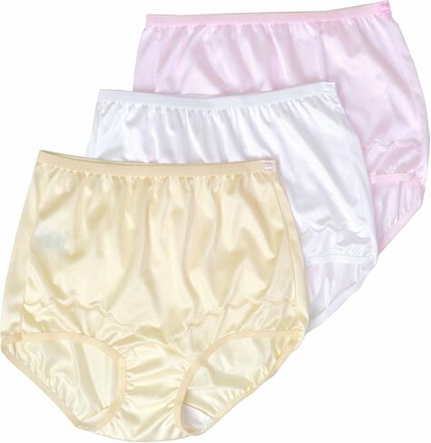 Dixie Belle 719 Scallop Trim High Waist Full Coverage Panty (3 Pack) (5, White) in Saudi Arabia