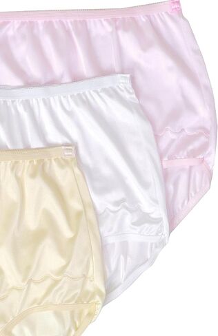 Dixie Belle 719 Scallop Trim High Waist Full Coverage Panty (3 Pack) (5, White) in Saudi Arabia