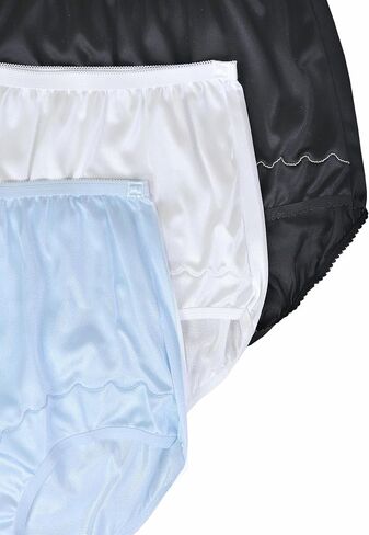 Dixie Belle 719 Scallop Trim High Waist Full Coverage Panty (3 Pack) (5, White) in Saudi Arabia