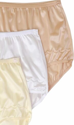 Dixie Belle 719 Scallop Trim High Waist Full Coverage Panty (3 Pack) (5, White) in Saudi Arabia