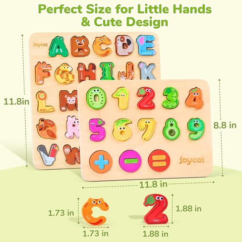 Joycat Wooden Animal Alphabet Buzzles للأطفال الصغار 1-3 ، 26 قطعة رسائل ، لعبة Montessori ABC التعلم ، هدايا ل 1 2 3 4 صبي عمرها 5 سنوات ، أنشطة تعلم ما قبل المدرسة in Saudi Arabia