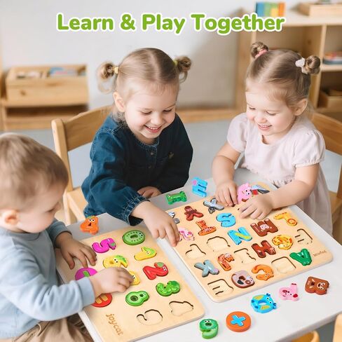 Joycat Wooden Animal Alphabet Buzzles للأطفال الصغار 1-3 ، 26 قطعة رسائل ، لعبة Montessori ABC التعلم ، هدايا ل 1 2 3 4 صبي عمرها 5 سنوات ، أنشطة تعلم ما قبل المدرسة in Saudi Arabia