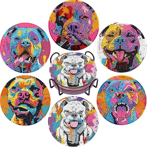 Leatrice 8PCS Flower Diamond Art Coasters Small Diamond Painting Kits for Adults Beginners Women Gem Art Coasters with Holder Funny DIY Crafts for Home Decor in Kuwait