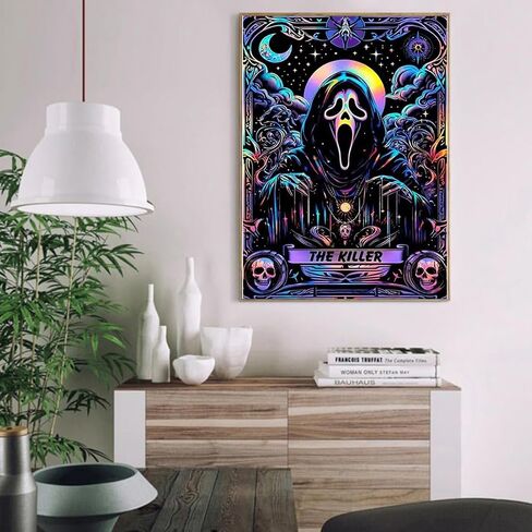 SOTYIOO Halloween Diamond Art Kits for Adults. Halloween Diamond Painting kit for Adults Full Drill Round Gem Art 5D Diamond Dots Suitable Home Wall Decor 12x16inch in Kuwait