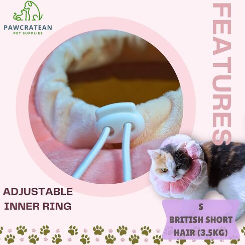 Adjustable Flower-Shaped Soft Recovery Collar for Cats and Small Dogs Only, Comfortable Protective Neck Pillow, Pink, Small in Saudi Arabia