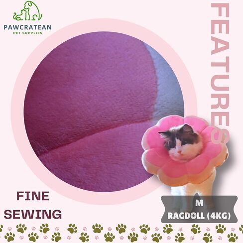 Adjustable Flower-Shaped Soft Recovery Collar for Cats and Small Dogs Only, Comfortable Protective Neck Pillow, Pink, Small in Saudi Arabia