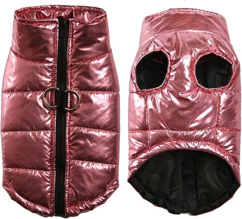 Puppy Clothes Waterproof Puppy Pet Dog Vest Jacket,Winter Warm Dog Clothes Coat for Small Medium Large Dogs Chihuahua French Bulldog Clothing (Color : Silver, Size : Large) in Saudi Arabia
