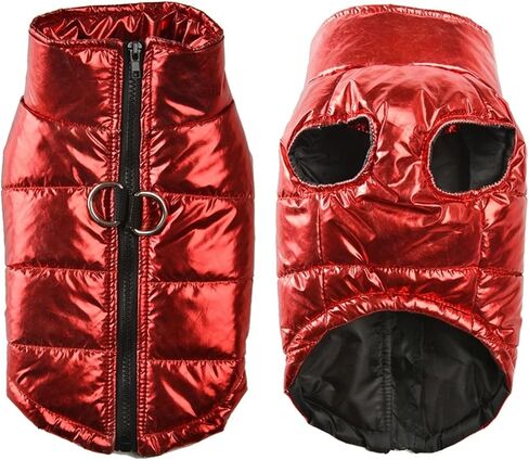 Puppy Clothes Waterproof Puppy Pet Dog Vest Jacket,Winter Warm Dog Clothes Coat for Small Medium Large Dogs Chihuahua French Bulldog Clothing (Color : Silver, Size : Large) in Saudi Arabia