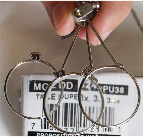 تعظيم مقطع LOUPE الثلاثي على إطارات النظارات | التكبير 3x ، 6x ، 9x الطاقة | تم تصميمه لإصلاح المجوهرات وصناعة الساعات وإصلاح الإلكترونيات و STEAMPUNKS in Kuwait