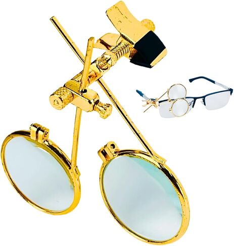 تعظيم مقطع LOUPE الثلاثي على إطارات النظارات | التكبير 3x ، 6x ، 9x الطاقة | تم تصميمه لإصلاح المجوهرات وصناعة الساعات وإصلاح الإلكترونيات و STEAMPUNKS in Kuwait