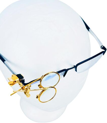 تعظيم مقطع LOUPE الثلاثي على إطارات النظارات | التكبير 3x ، 6x ، 9x الطاقة | تم تصميمه لإصلاح المجوهرات وصناعة الساعات وإصلاح الإلكترونيات و STEAMPUNKS in Kuwait