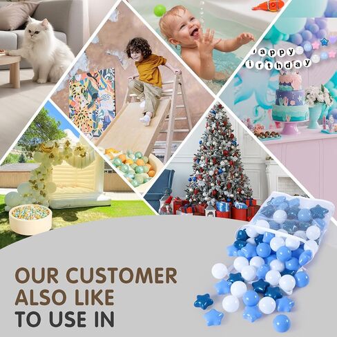 Realhaha Ball Pit Balls 50 100 200 500, Star Shapes for Babies Kids Playpen Plastic Balls for Babies Ball Pool Puppy Playballs in Saudi Arabia