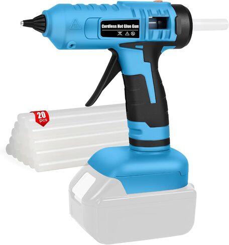 100w Cordless Hot Melt Glue Gun Compatible with Makita 18V Battery, High Temp Electric Power Glue Gun with 20pcs 11x150mm Glue Sticks for Arts Crafts DIY Decor School Home Repair (No Battery) in Saudi Arabia