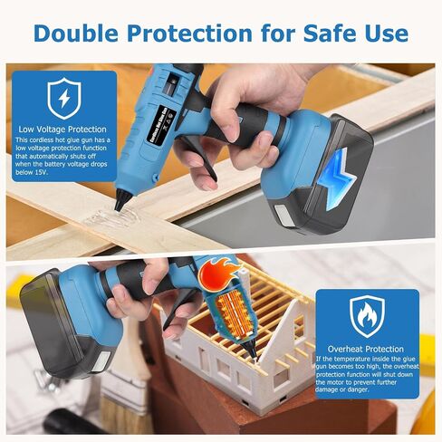 100w Cordless Hot Melt Glue Gun Compatible with Makita 18V Battery, High Temp Electric Power Glue Gun with 20pcs 11x150mm Glue Sticks for Arts Crafts DIY Decor School Home Repair (No Battery) in Saudi Arabia