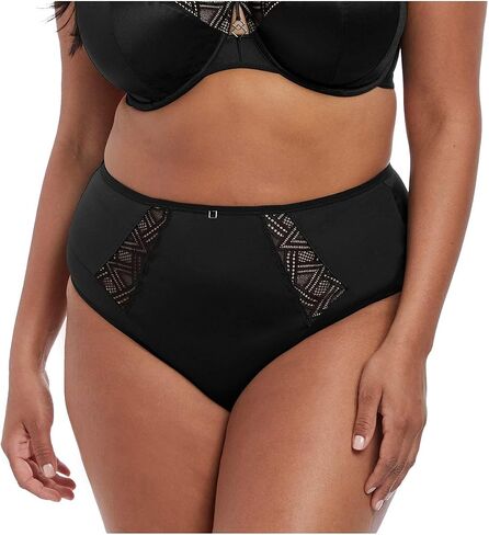 Elomi Lydia Matching High Leg Brief (4395),Large,Black in Saudi Arabia