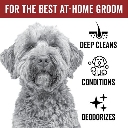 Pride and Groom DogDays Deshedding Dog Shampoo | Fast-Acting Coat Softener & Shedding Control | All-Natural Dog Wash with Essential Oils | Reduces Excess Fur & Dander for Curly & Wavy Coats – 16 oz in Kuwait