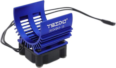 36MM-S Alloy Heat Sink Heatsink with 5-8.4V High Speed Cooling Fan for 1/10 1/12 RC Car 540 550 Brushed Motor F540 3650 3660 Size Brushless Motor Truck Buggy Crawler (Black) in Saudi Arabia
