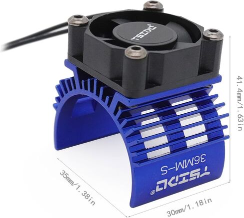 36MM-S Alloy Heat Sink Heatsink with 5-8.4V High Speed Cooling Fan for 1/10 1/12 RC Car 540 550 Brushed Motor F540 3650 3660 Size Brushless Motor Truck Buggy Crawler (Black) in Saudi Arabia