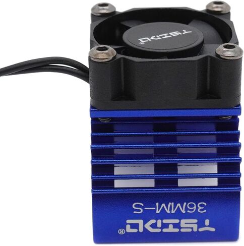 36MM-S Alloy Heat Sink Heatsink with 5-8.4V High Speed Cooling Fan for 1/10 1/12 RC Car 540 550 Brushed Motor F540 3650 3660 Size Brushless Motor Truck Buggy Crawler (Black) in Saudi Arabia