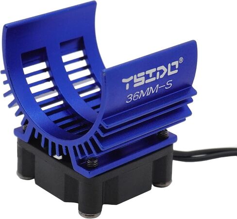 36MM-S Alloy Heat Sink Heatsink with 5-8.4V High Speed Cooling Fan for 1/10 1/12 RC Car 540 550 Brushed Motor F540 3650 3660 Size Brushless Motor Truck Buggy Crawler (Black) in Saudi Arabia