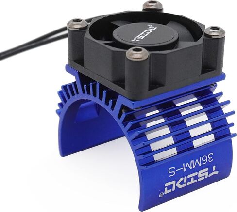 36MM-S Alloy Heat Sink Heatsink with 5-8.4V High Speed Cooling Fan for 1/10 1/12 RC Car 540 550 Brushed Motor F540 3650 3660 Size Brushless Motor Truck Buggy Crawler (Black) in Saudi Arabia