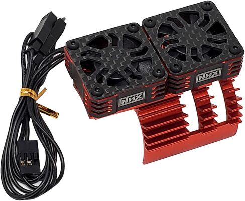 NHX RC 1/8 Twin Cyclone Alum HV Cooling Fans w/Cover 28000RPM Motor Heatsink Red in Saudi Arabia