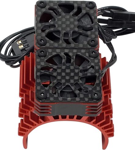 NHX RC 1/8 Twin Cyclone Alum HV Cooling Fans w/Cover 28000RPM Motor Heatsink Red in Saudi Arabia
